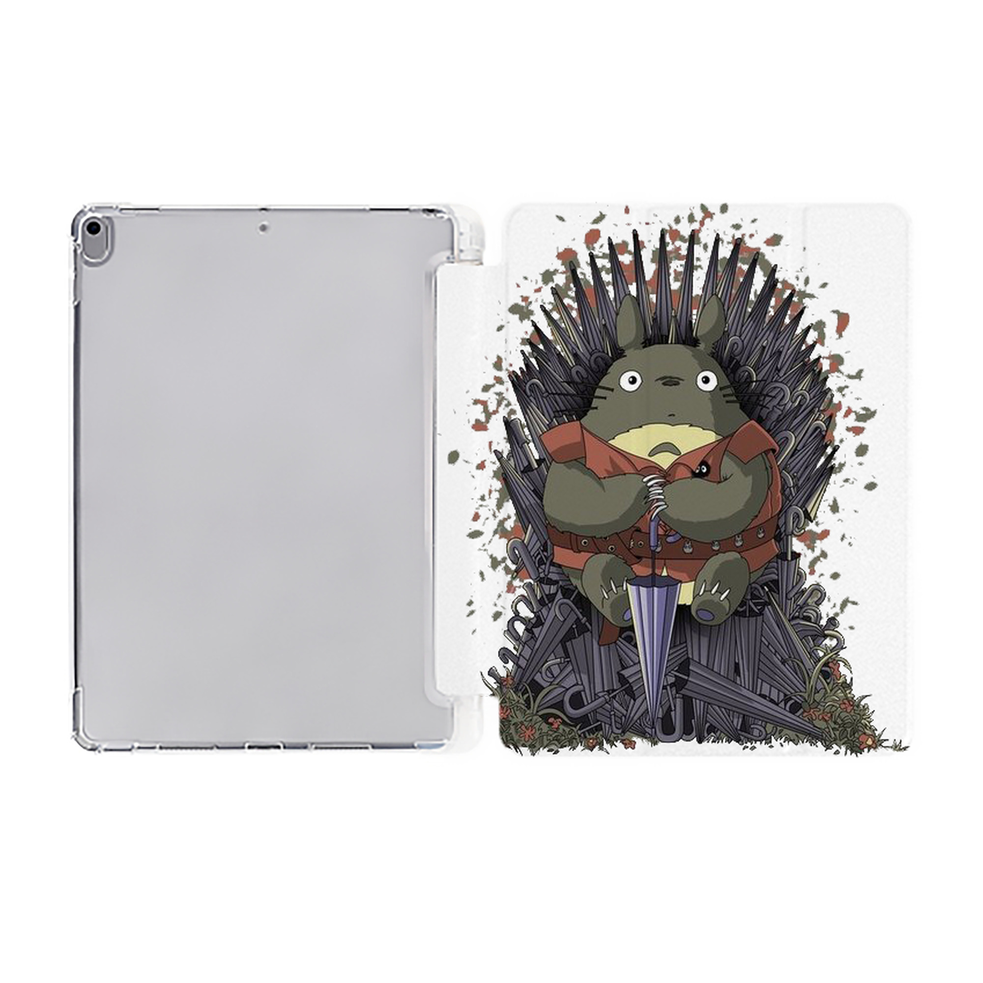 （画像用） となりのトトロ 草壁メイ 草壁サツキ My Neighbor Totoro Satsuki Kusakabe Mei Kusakabe IPad ケース ペン収納付き 三つ折りスタンド PUレザー×シリコン 対応機種9.5/10.5/10.9インチ